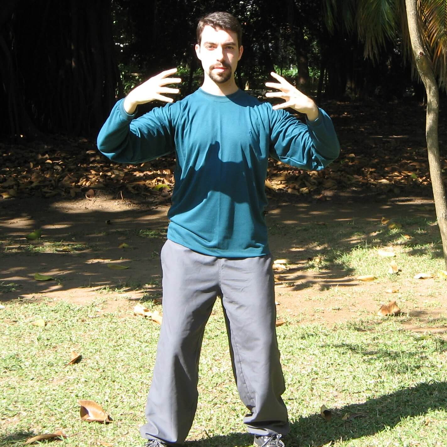Joe Rosario-Sensei em Ritsu Zen — postura de pé fundamental do Taikiken